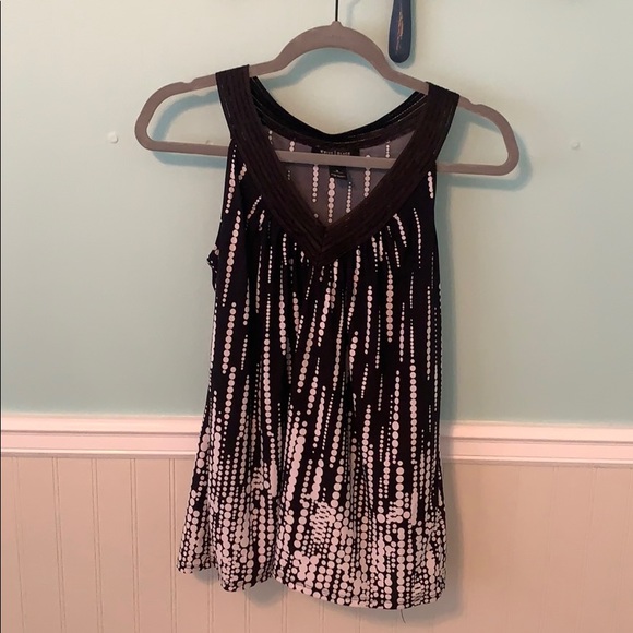 White House Black Market Tops - Black and white dot tank